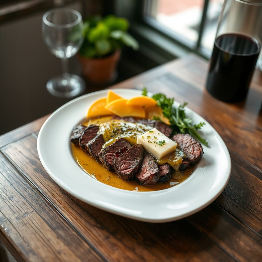 Char-Broiled Sirloin Steak with Cabernet Butter Sauce
