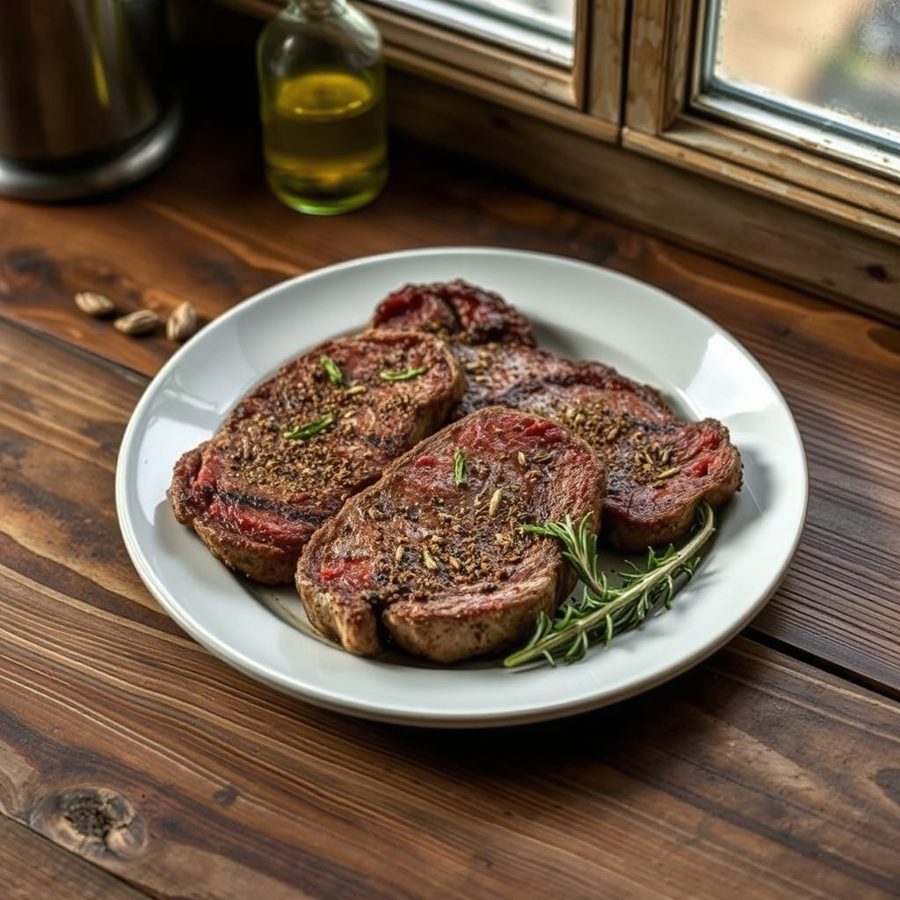 Desert Rubbed Strip Steaks