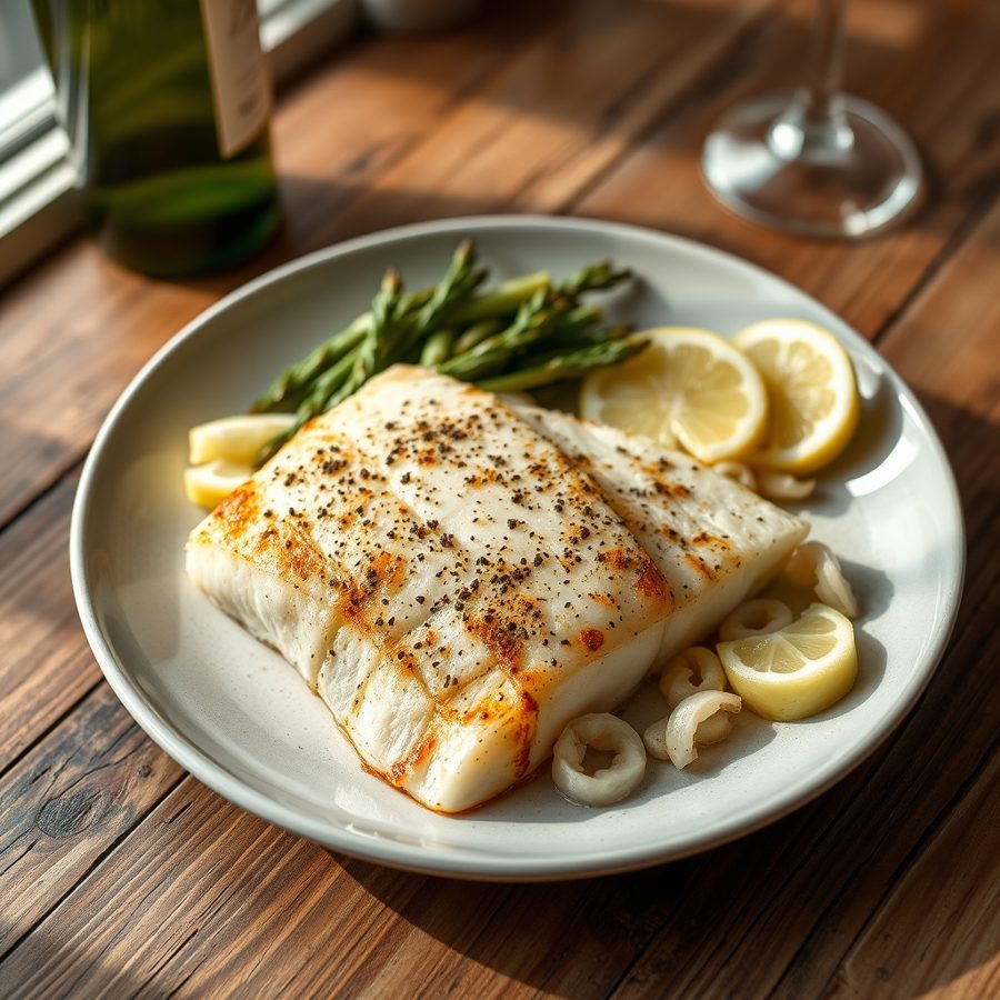 Garlic Seared Halibut