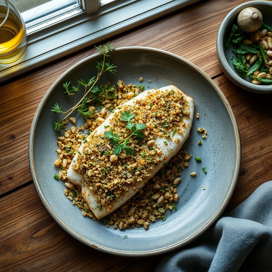 Hake in Herby Breadcrumbs