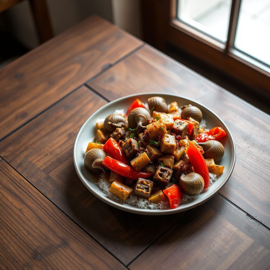 Igbindodo (Nigerian Snail and Plantain Stew)